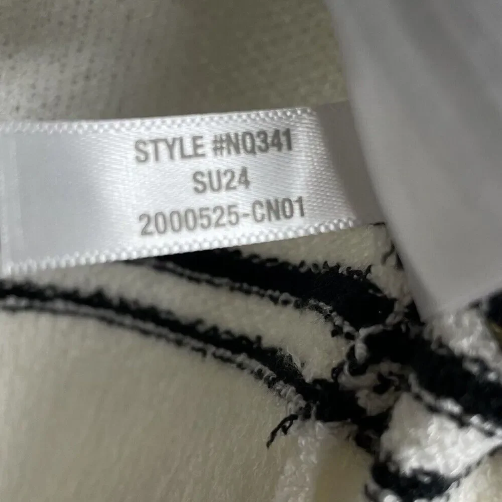 MADEWELL Sweater Women XS Polo Knit Tee NEW Ivory Stripe Short Sleeve NQ341 - Picture 11 of 14